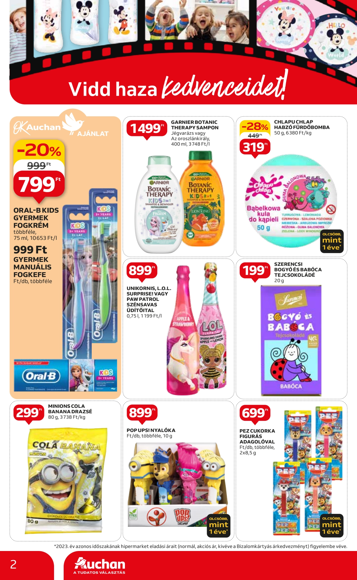 Lapozható Auchan Hipermarket kedvenc karakterek szórólap 2024. 03.27-04.10 - 2. oldal Lapozható Auchan Hipermarket kedvenc karakterek szórólap 2024. 03.27-04.10 - 2. oldal