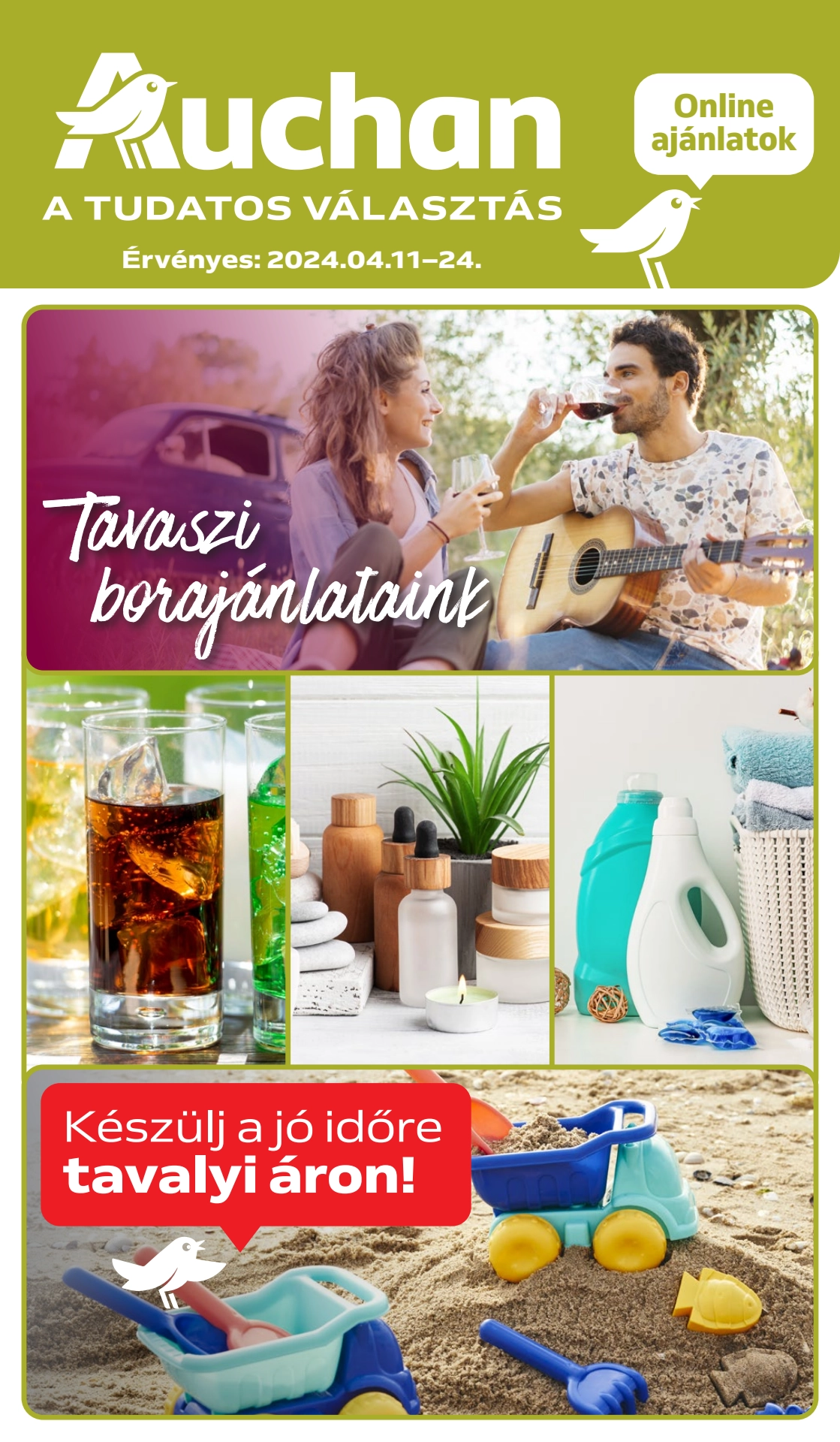 Lapozható Auchan Hipermarket Tavasz szórólap 2024. 04.11-04.24 - 1. oldal Lapozható Auchan Hipermarket Tavasz szórólap 2024. 04.11-04.24 - 1. oldal