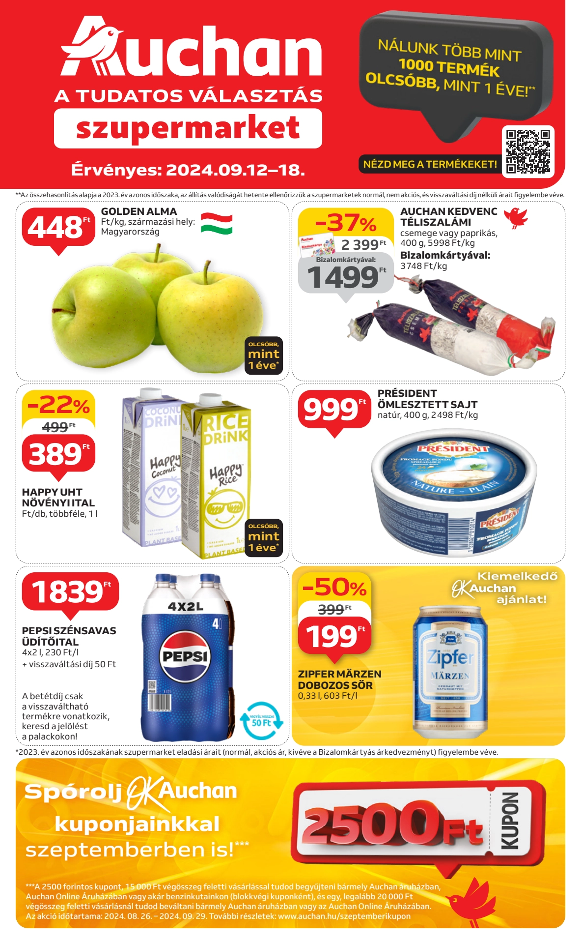 Lapozható Auchan Szupermarket szórólap 2024. 09.12-09.18 - 1. oldal Lapozható Auchan Szupermarket szórólap 2024. 09.12-09.18 - 1. oldal