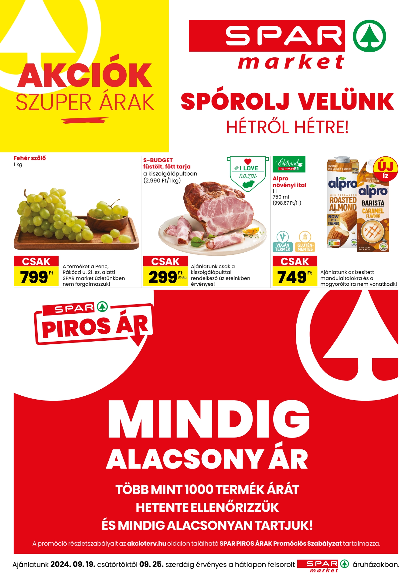 Lapozható Spar Market szórólap 2024. 09.19-09.25 - 1. oldal Lapozható Spar Market szórólap 2024. 09.19-09.25 - 1. oldal