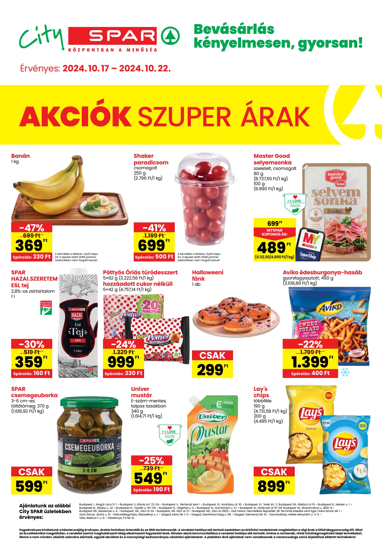 Lapozható City Spar szórólap 2024. 10.17-10.23 - 1. oldal Lapozható City Spar szórólap 2024. 10.17-10.23 - 1. oldal