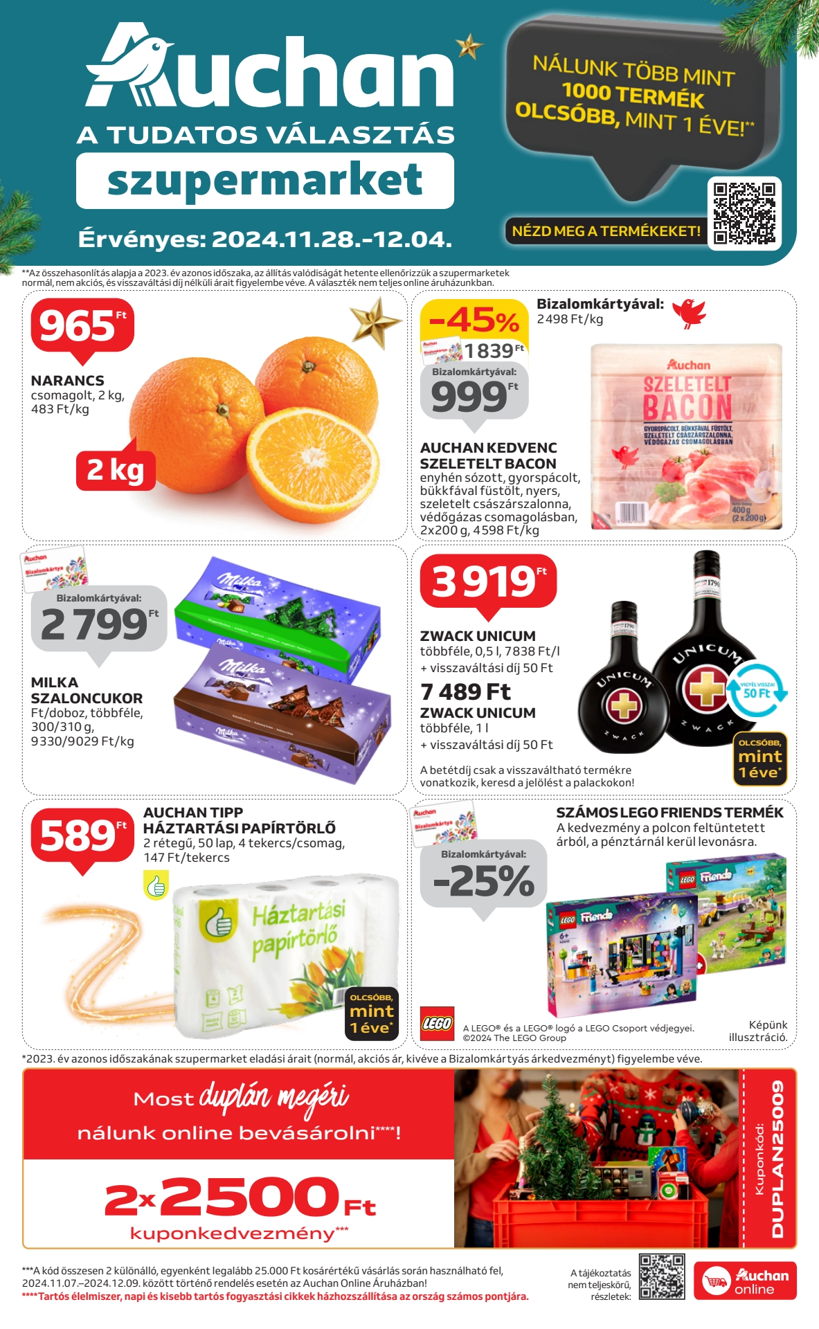 Lapozható Auchan Szupermarket szórólap 2024. 11.28-12.04 - 1. oldal Lapozható Auchan Szupermarket szórólap 2024. 11.28-12.04 - 1. oldal