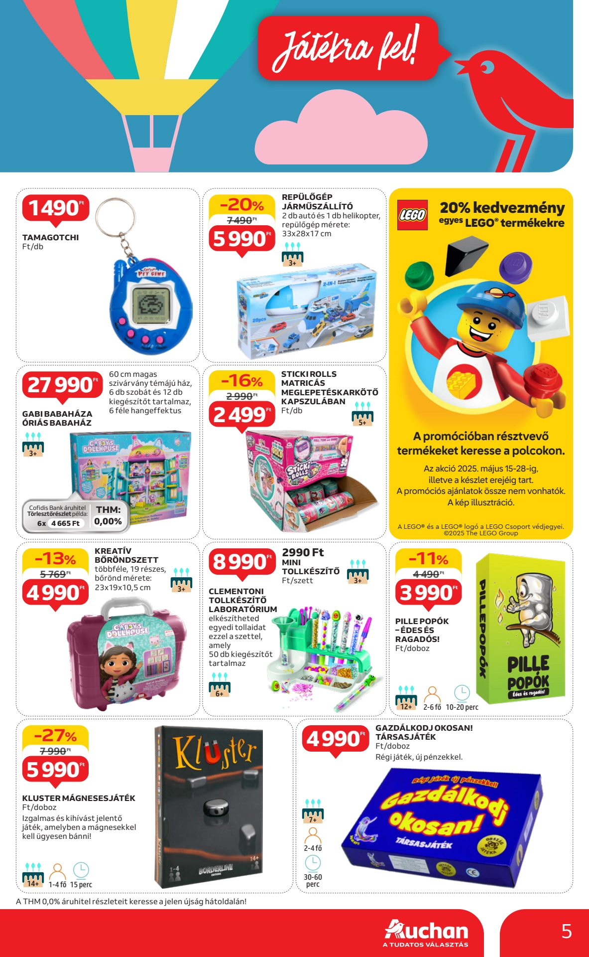 Lapozható Auchan hipermarket Gyereknap Szórólap 2025. 05.15-05.28 - 5. Oldal Lapozható Auchan hipermarket Gyereknap Szórólap 2025. 05.15-05.28 - 5. Oldal