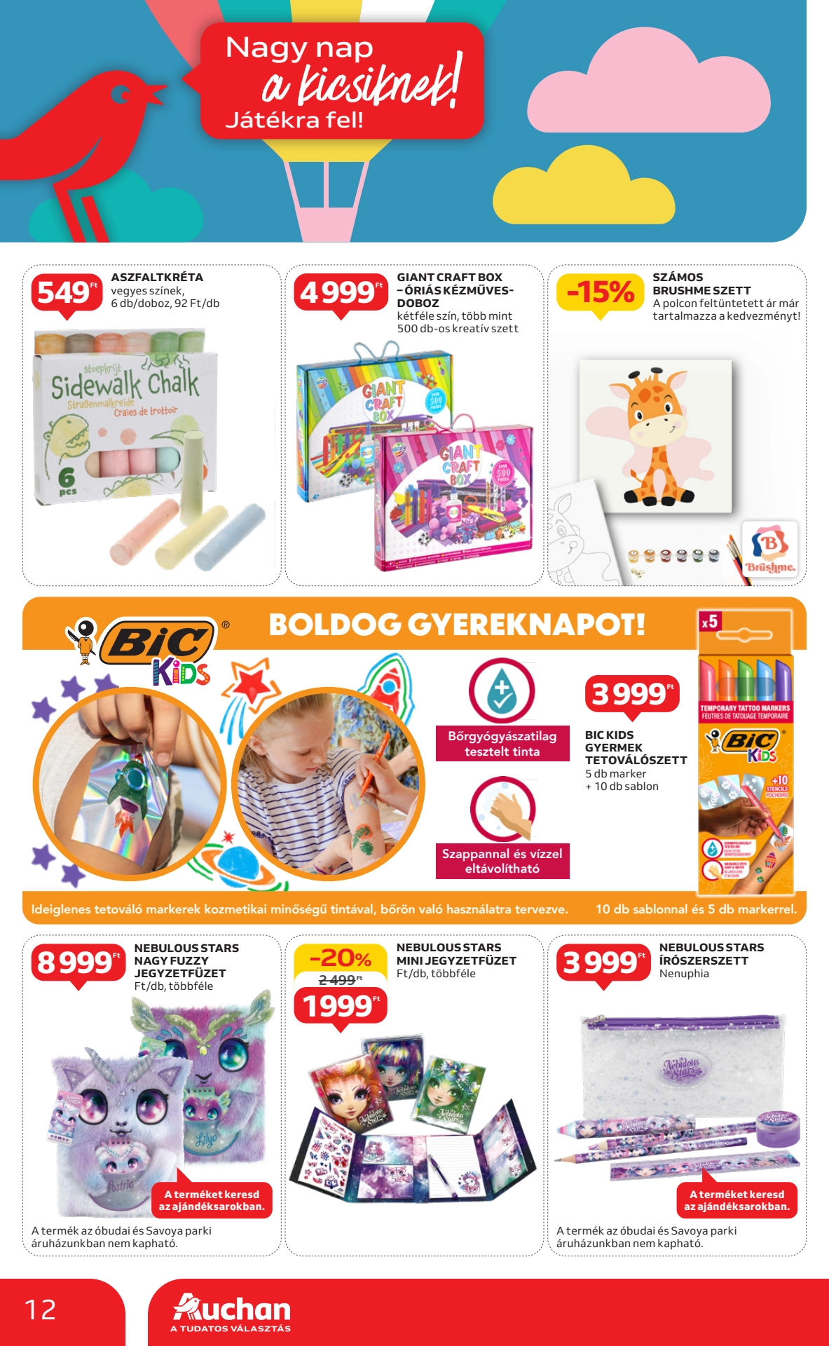 Lapozható Auchan hipermarket Gyereknap Szórólap 2025. 05.15-05.28 - 12. Oldal Lapozható Auchan hipermarket Gyereknap Szórólap 2025. 05.15-05.28 - 12. Oldal